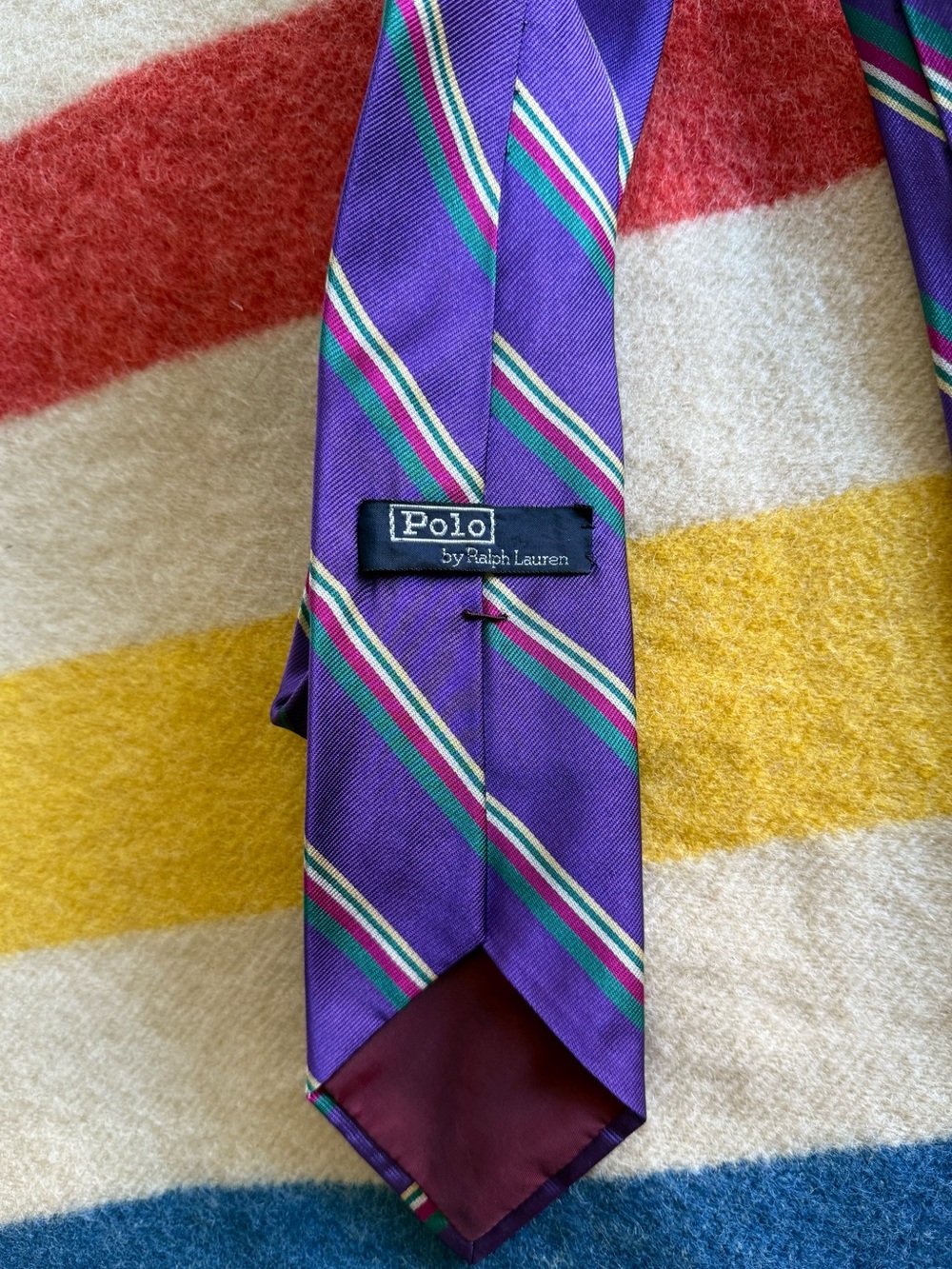 Polo Ralph Lauren Silk Necktie Purple Stripes